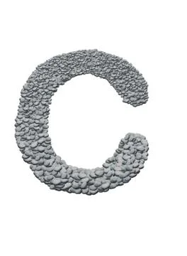 Alphabet with stone texture on white background 스톡 일러스트