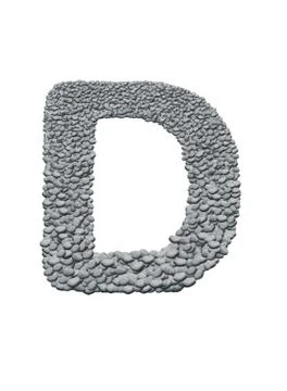 Alphabet with stone texture on white background Stock Illustration