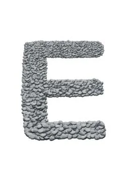 Alphabet with stone texture on white background Stockillustratie