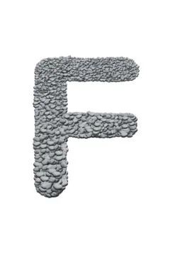 Alphabet with stone texture on white background Stock Illustration