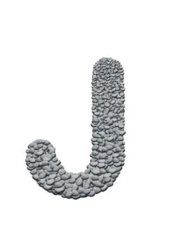 Alphabet with stone texture on white background イラスト素材
