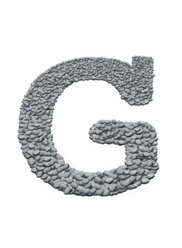 Alphabet with stone texture on white background Иллюстрация