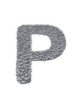 Alphabet with stone texture on white background Stock-Illustration
