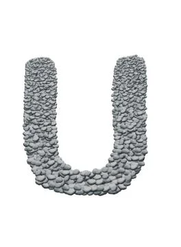 Alphabet with stone texture on white background 스톡 일러스트