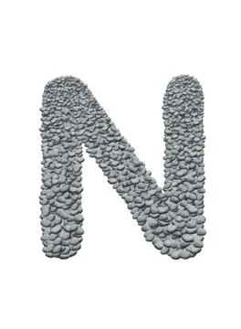 Alphabet with stone texture on white background 스톡 일러스트