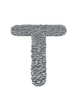 Alphabet with stone texture on white background 스톡 일러스트