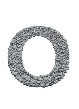 Alphabet with stone texture on white background Stock Illustration
