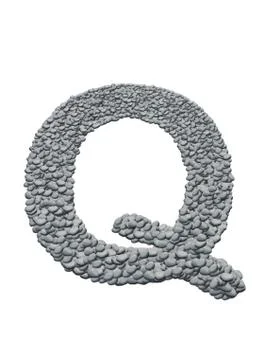 Alphabet with stone texture on white background Stock Illustration