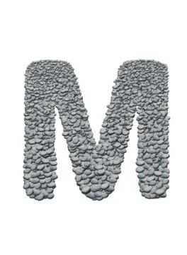Alphabet with stone texture on white background Stock-Illustration
