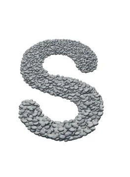 Alphabet with stone texture on white background Stock-Illustration