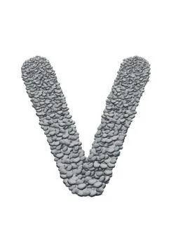 Alphabet with stone texture on white background 스톡 일러스트