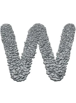 Alphabet with stone texture on white background Illustration