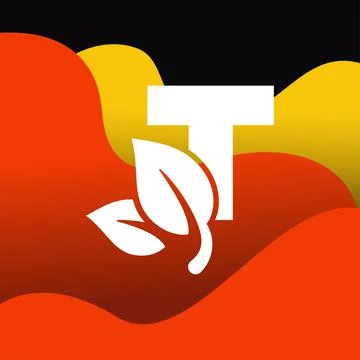 Alphabet T Leaf Logo Illustrazione stock