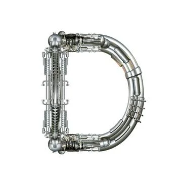 Alphabet technically, letter d Stock Illustration