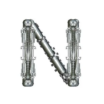 Alphabet technically, letter n Stock Illustration