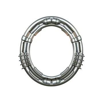 Alphabet technically, letter o Stock Illustration