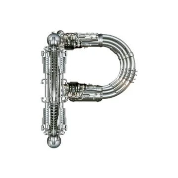 Alphabet technically, letter p Stock Illustration