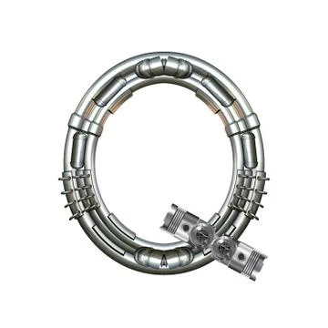 Alphabet technically, letter q Stock Illustration