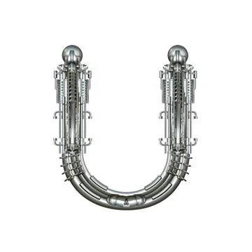 Alphabet technically, letter u Stock Illustration