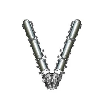 Alphabet technically, letter v Stock Illustration