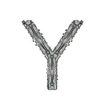 Alphabet technically, letter y Stock Illustration