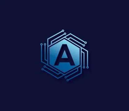 A Alphabet Technology Logo Design Concept Stock-Illustration