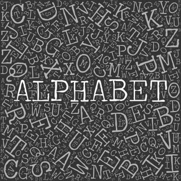 Alphabet theme with letter pattern on the background Stock Illustration