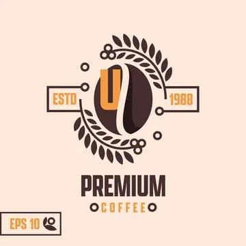 Alphabet U Coffee Logo Stock Illustration