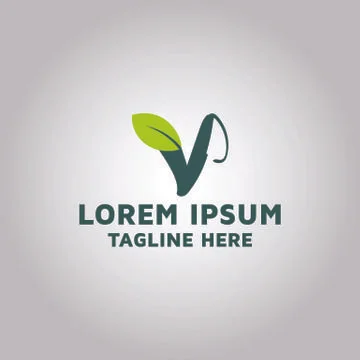 Alphabet V with leaf icon, vector logo design idea and inspiration Stock Illustration