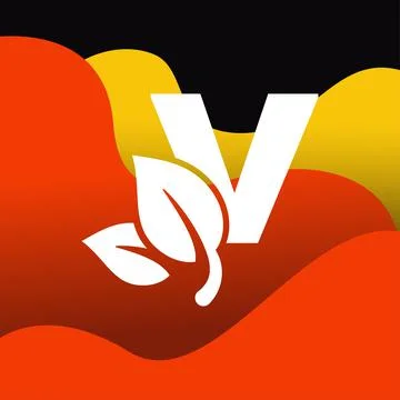 Alphabet V Leaf Logo Stock Illustration