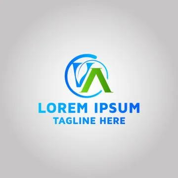 Alphabet VA image, leaf vector logo design idea and inspiration Stock Illustration