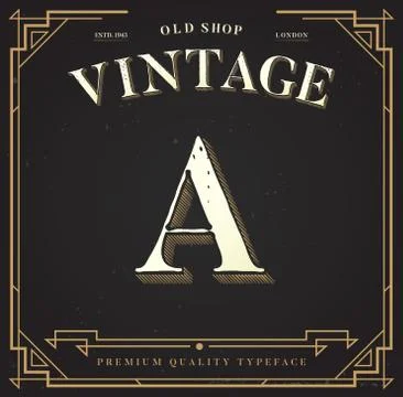 Alphabet Vector Font. Letter with Classy Stylish Background Stock Illustration