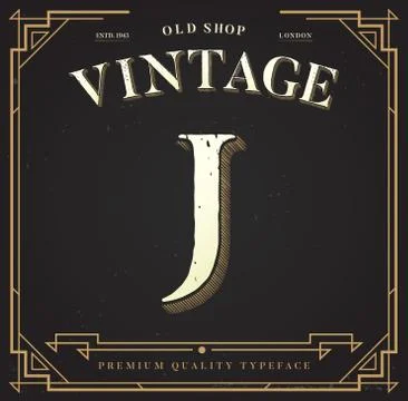 Alphabet Vector Font. Letter with Classy Stylish Background Stock Illustration