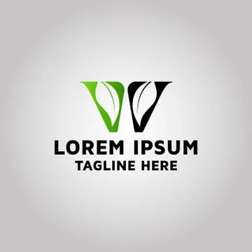 Alphabet W icon with leaf, vector logo design idea and inspiration Stock Illustration