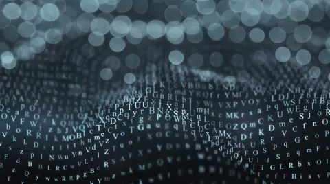 Alphabet wave concept seamless loop animation 4k (4096x2304) Stock Footage 64952835