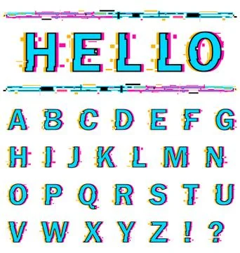 Alphabet on white background. Stock Illustration