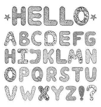 Alphabet on white background. Stock Illustration