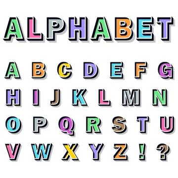 Alphabet on white background. Stock Illustration