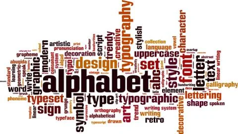 Alphabet word cloud Stock Illustration
