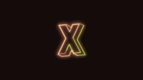 Alphabet X Neon Text Seamless Loop with Black Background 4K Video stock 311433612