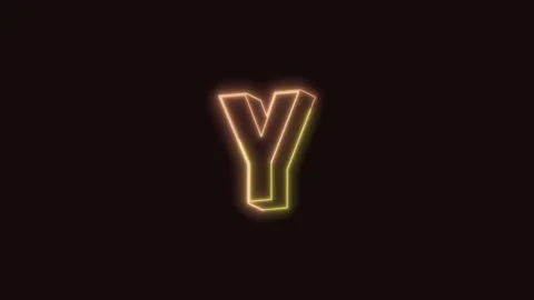 Alphabet Y Neon Text Seamless Loop with Black Background 4K Video stock 311433619
