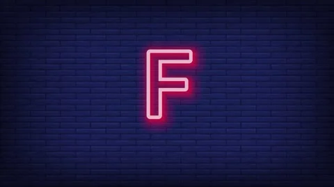 Alphabet A to Z text on neon red 3d animated motion looping vedio 4K HD Stock Footage 288219732