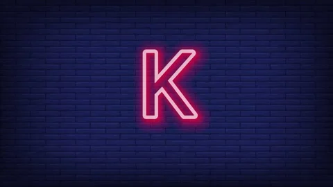 Alphabet A to Z text on neon red 3d animated motion looping vedio 4K HD Stock Footage 288219802