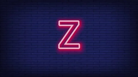 Alphabet A to Z text on neon red 3d animated motion looping vedio 4K HD Stock Footage 288219925