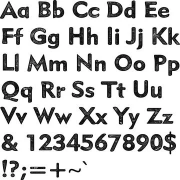 Alphabet,collection letters. Structural, textured text. Stock Illustration
