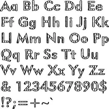 Alphabet,collection letters. Structural, textured text. Illustrazione stock