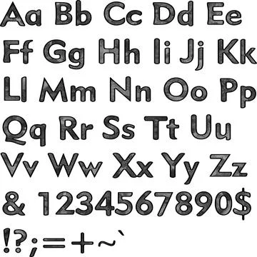 Alphabet,collection letters. Structural, textured text. Stock Illustration