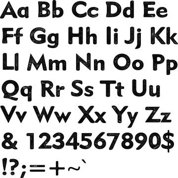 Alphabet,collection letters. Structural, textured text. Stock Illustration