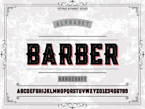 Alphabet.Handcrafted handwritten vector label design old style.vintage Hand D Stock Illustration