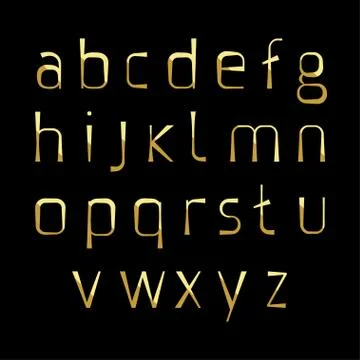 Alphabetic gold fonts Stock Illustration